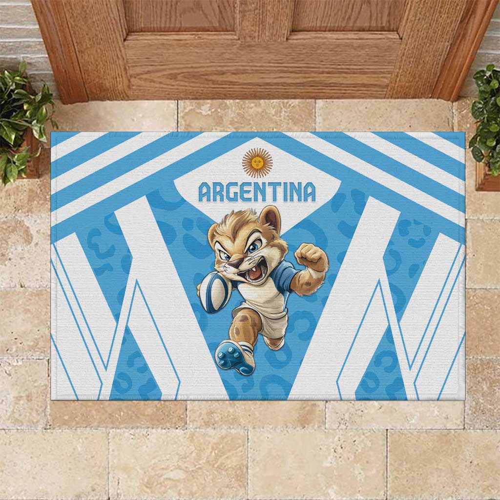 Argentina Rugby 2024 Rubber Doormat Go Los Pumas Leopard Pattern LT05 - Wonder Print Shop