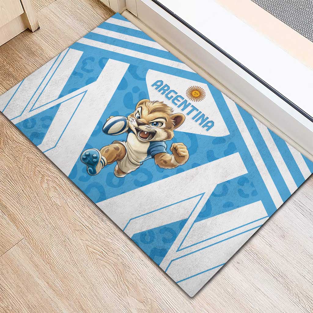 Argentina Rugby 2024 Rubber Doormat Go Los Pumas Leopard Pattern LT05 - Wonder Print Shop