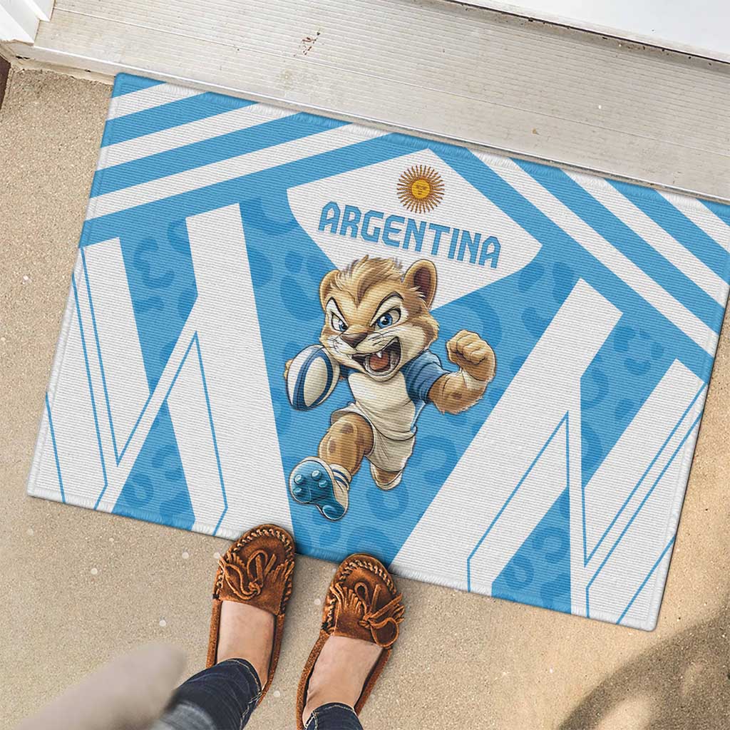 Argentina Rugby 2024 Rubber Doormat Go Los Pumas Leopard Pattern LT05 - Wonder Print Shop