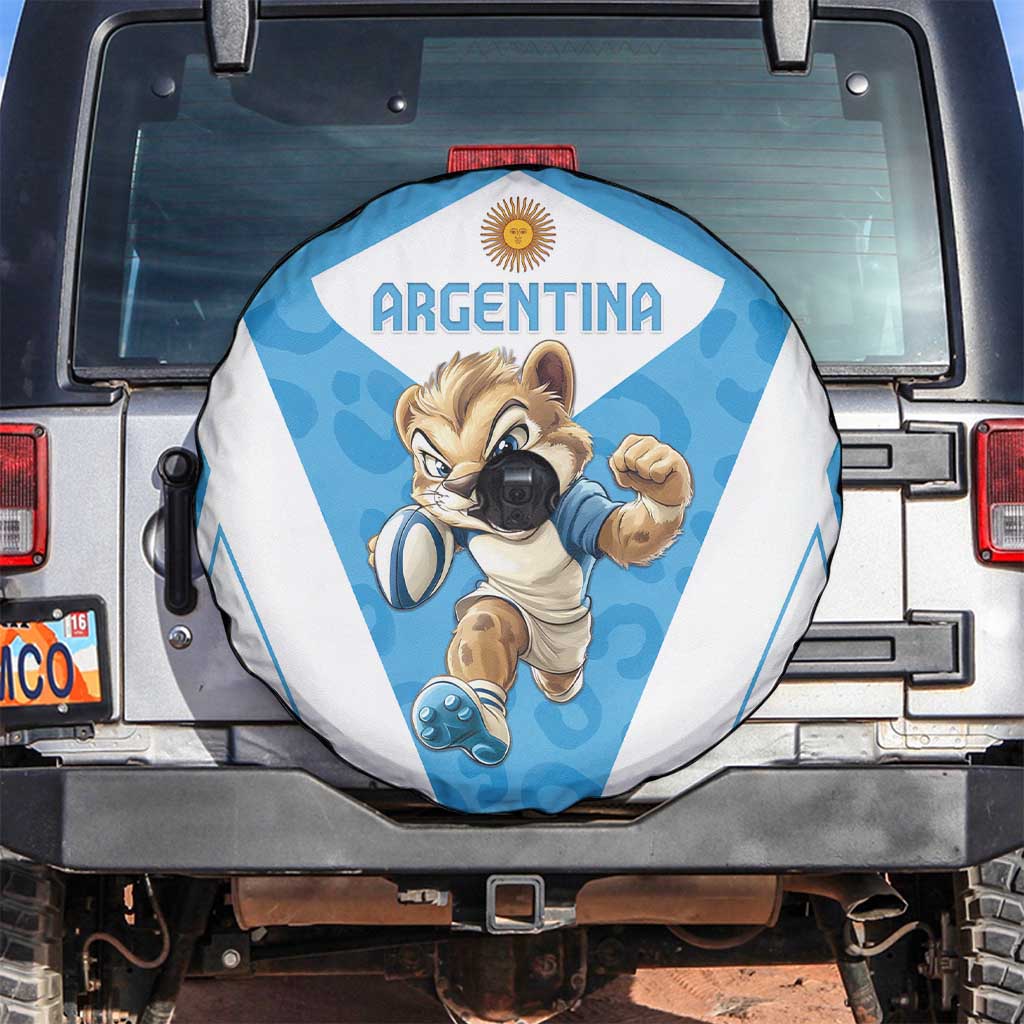Argentina Rugby 2024 Spare Tire Cover Go Los Pumas Leopard Pattern LT05 - Wonder Print Shop