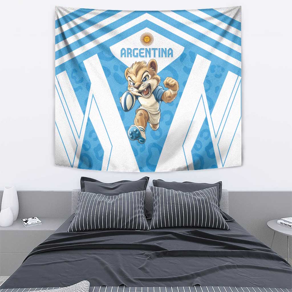 Argentina Rugby 2024 Tapestry Go Los Pumas Leopard Pattern LT05 - Wonder Print Shop