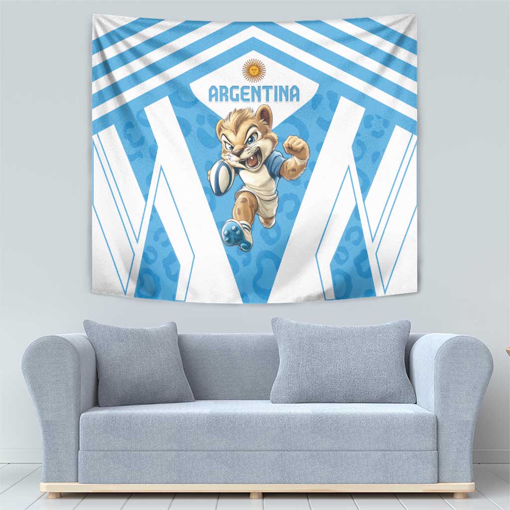 Argentina Rugby 2024 Tapestry Go Los Pumas Leopard Pattern LT05 - Wonder Print Shop