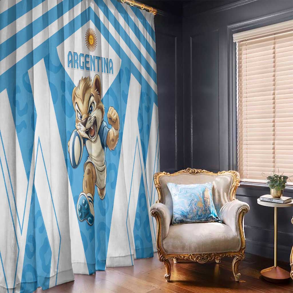 Argentina Rugby 2024 Window Curtain Go Los Pumas Leopard Pattern LT05 - Wonder Print Shop
