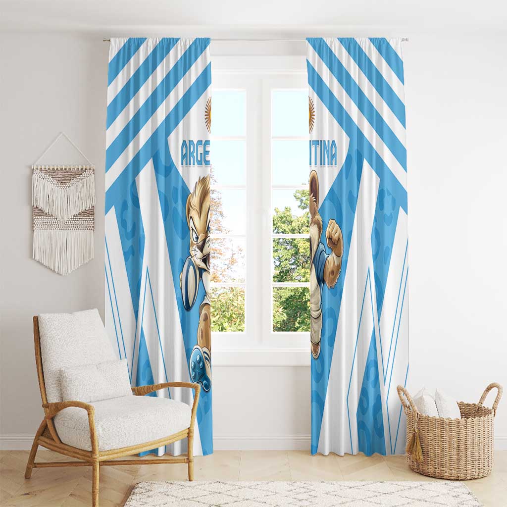 Argentina Rugby 2024 Window Curtain Go Los Pumas Leopard Pattern LT05 - Wonder Print Shop