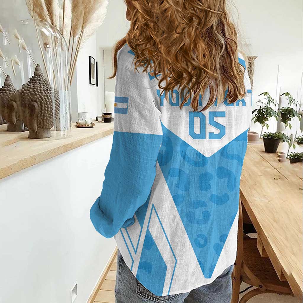 Custom Argentina Rugby 2024 Women Casual Shirt Go Los Pumas Leopard Pattern LT05 - Wonder Print Shop