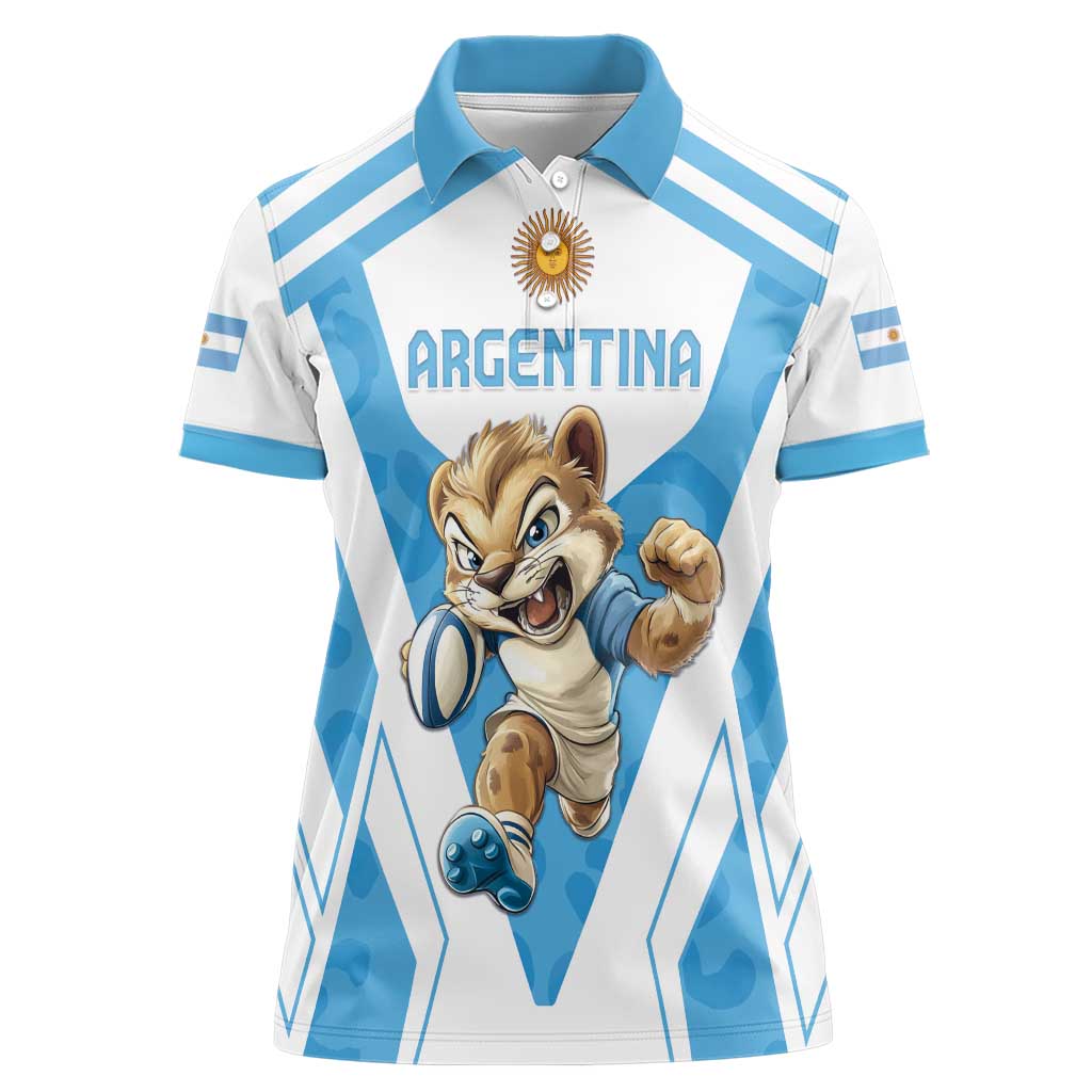 Custom Argentina Rugby 2024 Women Polo Shirt Go Los Pumas Leopard Pattern LT05 - Wonder Print Shop