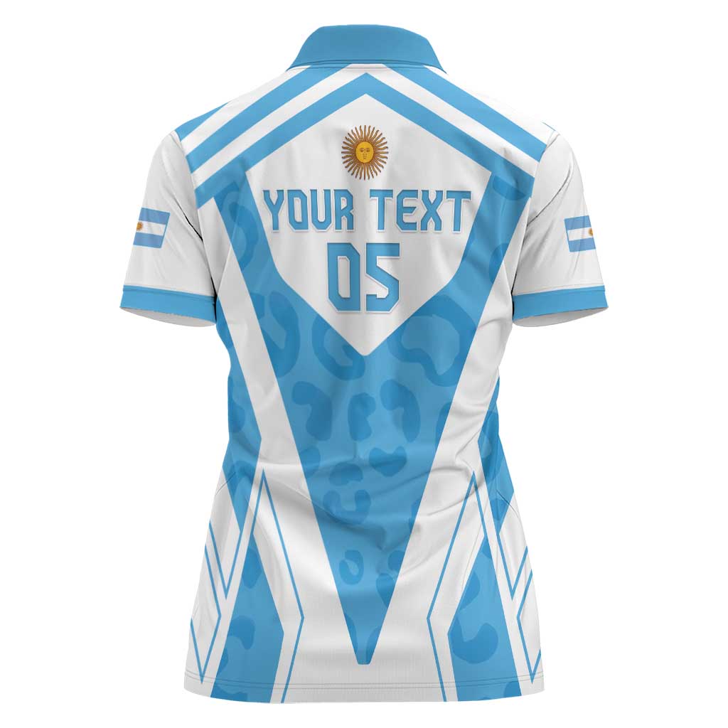 Custom Argentina Rugby 2024 Women Polo Shirt Go Los Pumas Leopard Pattern LT05 - Wonder Print Shop