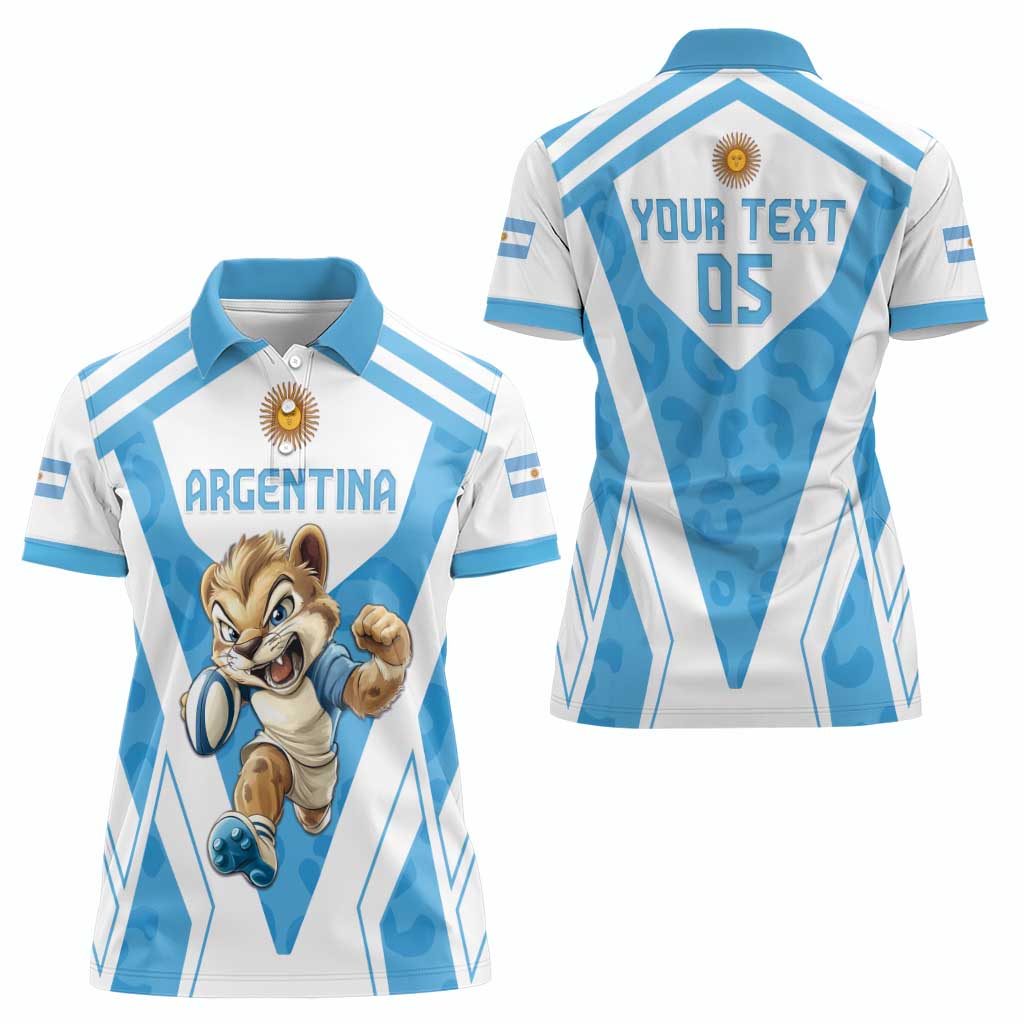 Custom Argentina Rugby 2024 Women Polo Shirt Go Los Pumas Leopard Pattern LT05 - Wonder Print Shop