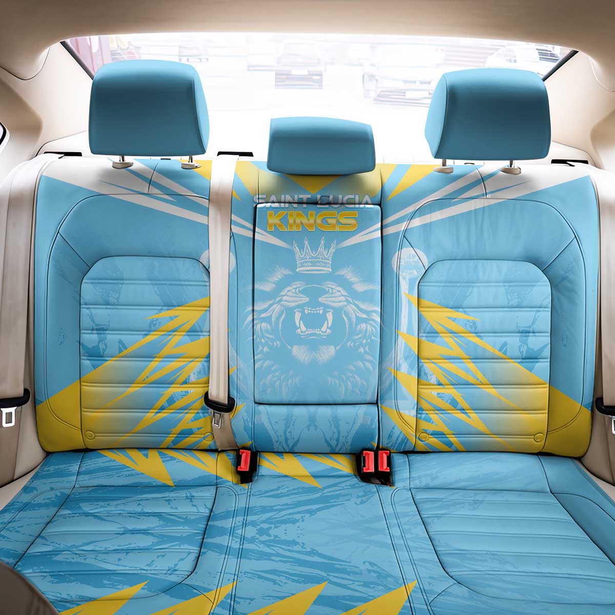 Kings Saint Lucia Cricket Back Car Seat Cover Rise To Victory - Wonder Print Shop