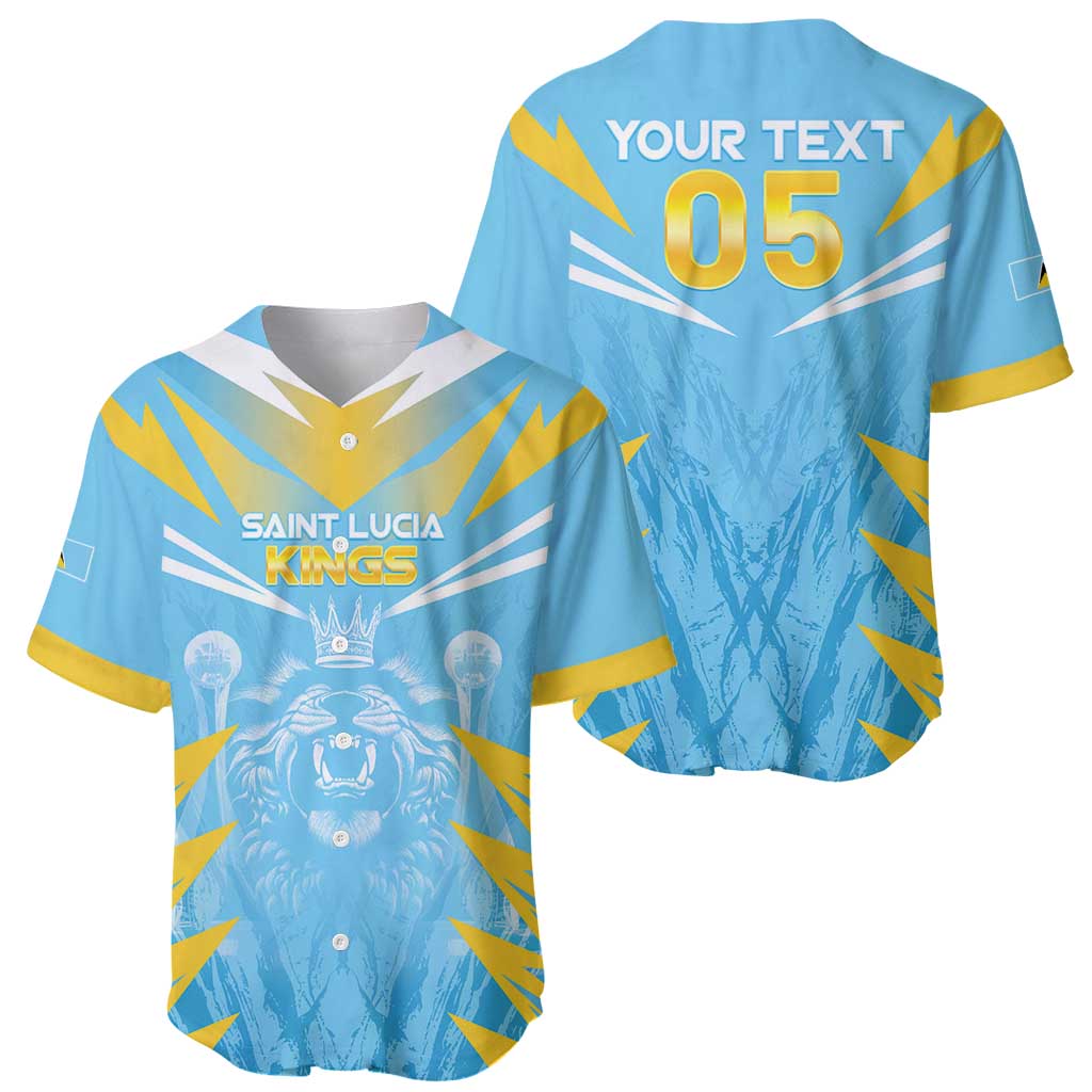 Custom Kings Saint Lucia Cricket Baseball Jersey Rise To Victory - Wonder Print Shop