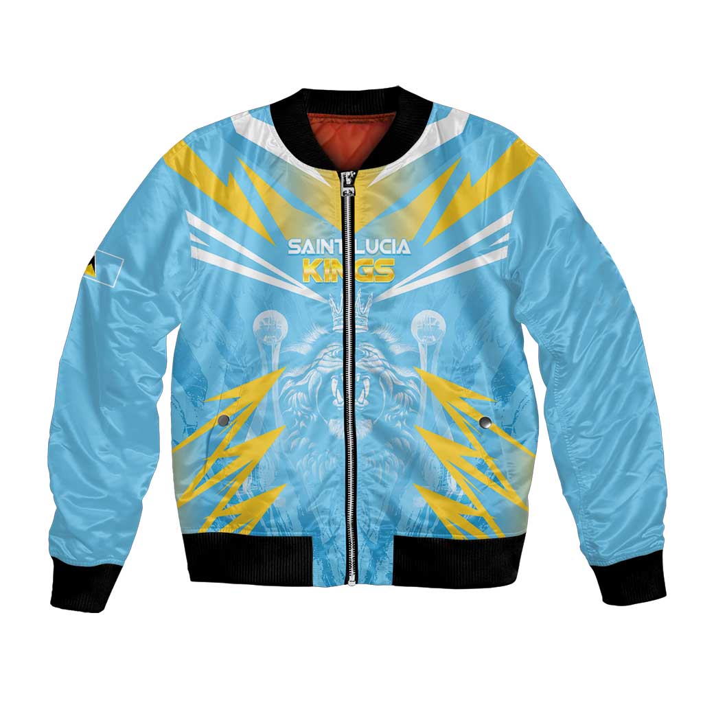 Custom Kings Saint Lucia Cricket Bomber Jacket Rise To Victory - Wonder Print Shop