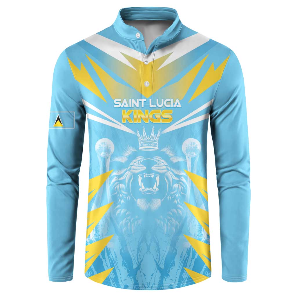 Custom Kings Saint Lucia Cricket Button Sweatshirt Rise To Victory - Wonder Print Shop