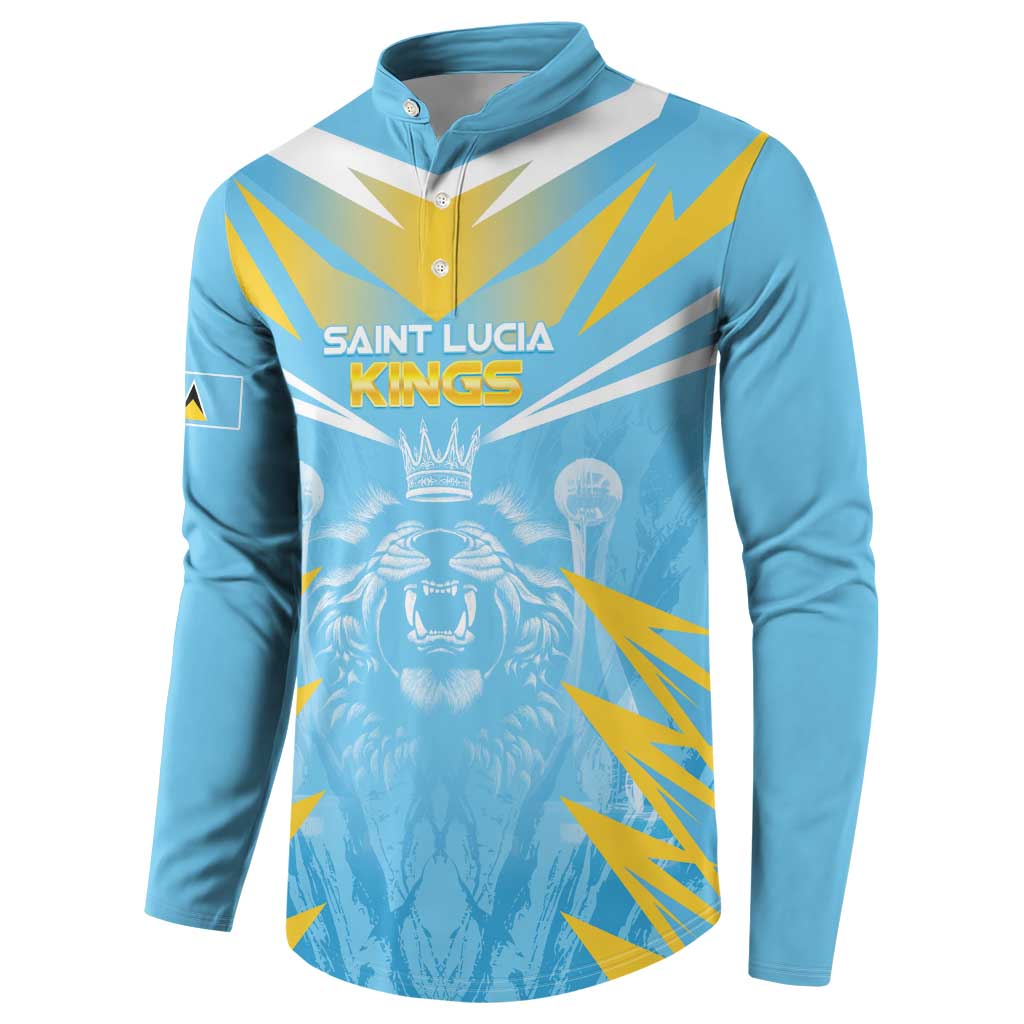 Custom Kings Saint Lucia Cricket Button Sweatshirt Rise To Victory - Wonder Print Shop