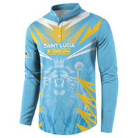 Custom Kings Saint Lucia Cricket Button Sweatshirt Rise To Victory - Wonder Print Shop
