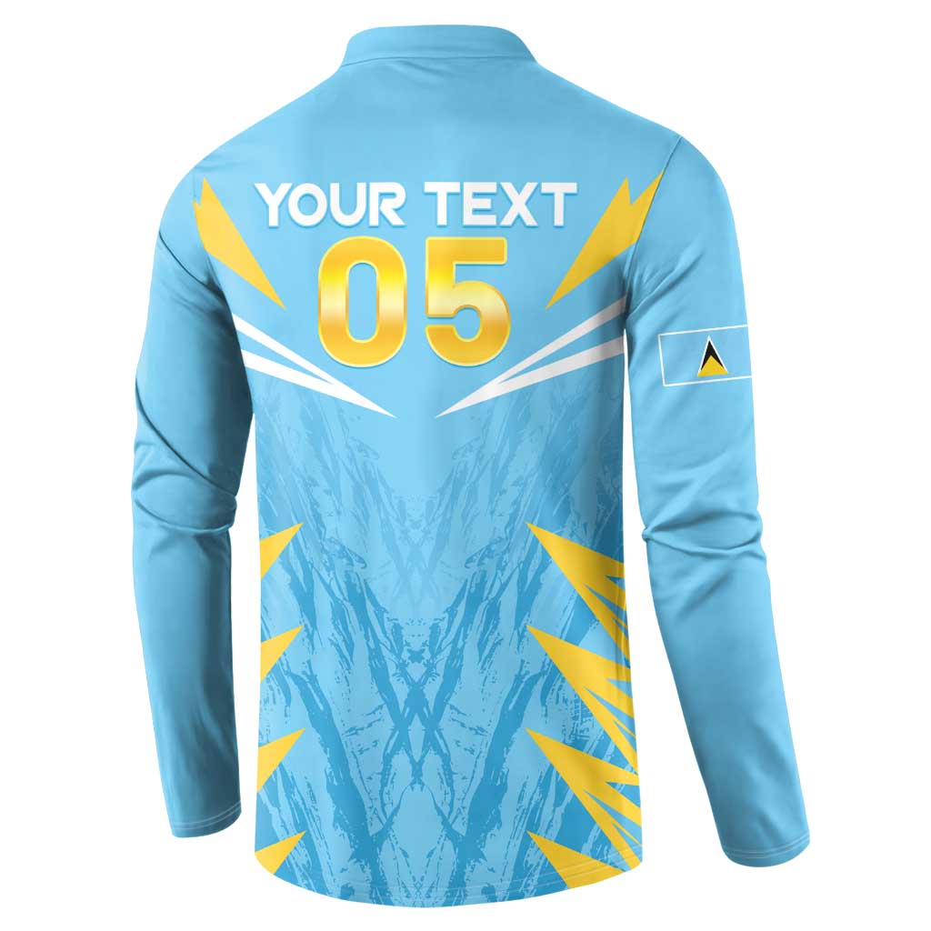 Custom Kings Saint Lucia Cricket Button Sweatshirt Rise To Victory - Wonder Print Shop