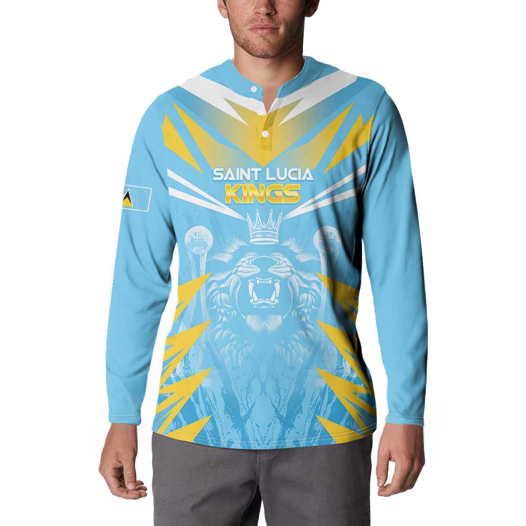Custom Kings Saint Lucia Cricket Button Sweatshirt Rise To Victory - Wonder Print Shop