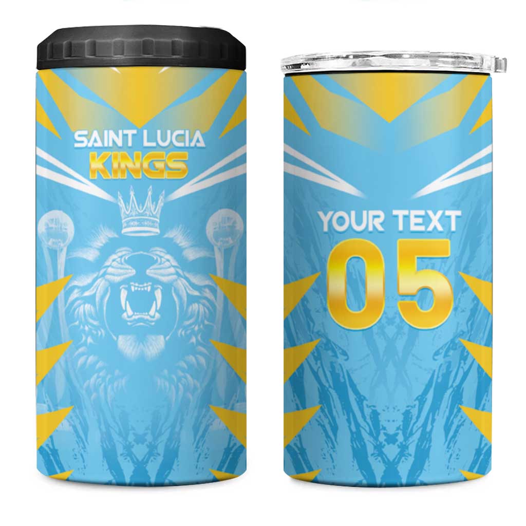 Custom Kings Saint Lucia Cricket 4 in 1 Can Cooler Tumbler Rise To Victory - Wonder Print Shop