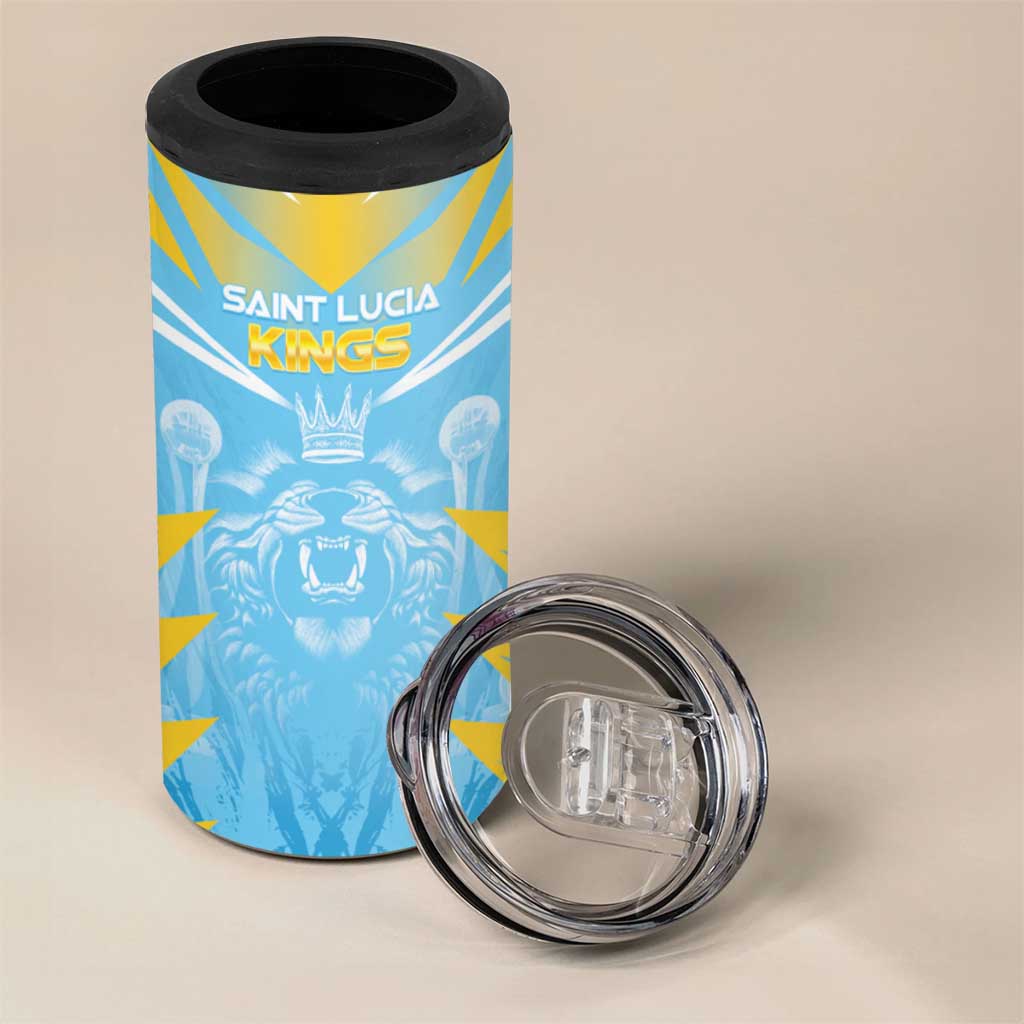 Custom Kings Saint Lucia Cricket 4 in 1 Can Cooler Tumbler Rise To Victory - Wonder Print Shop
