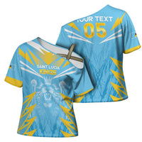 Custom Kings Saint Lucia Cricket Cross Shoulder Shirt Rise To Victory - Wonder Print Shop