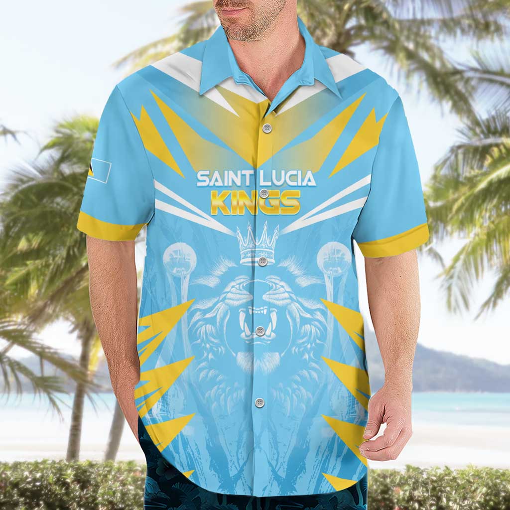 Custom Kings Saint Lucia Cricket Hawaiian Shirt Rise To Victory - Wonder Print Shop