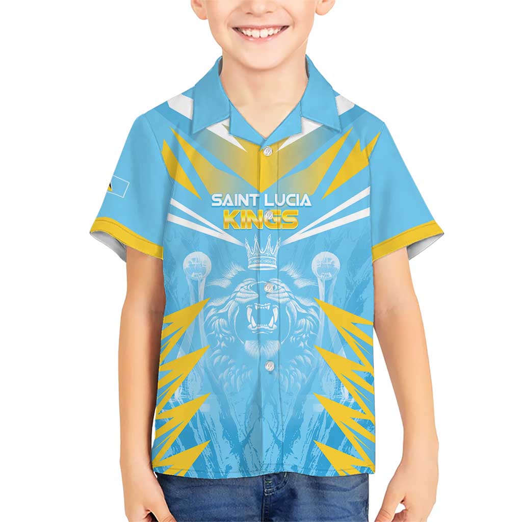 Custom Kings Saint Lucia Cricket Hawaiian Shirt Rise To Victory - Wonder Print Shop