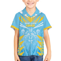 Custom Kings Saint Lucia Cricket Kid Hawaiian Shirt Rise To Victory - Wonder Print Shop