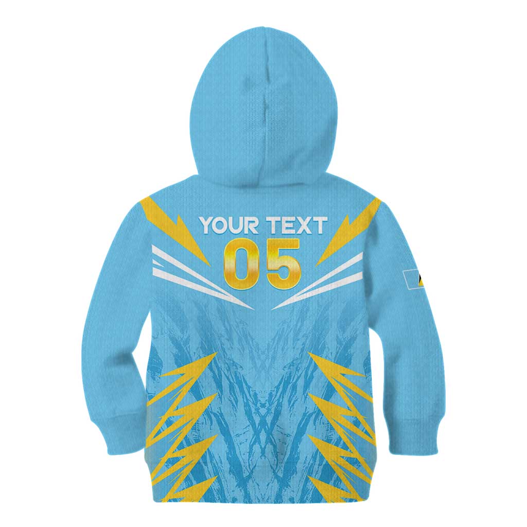Custom Kings Saint Lucia Cricket Kid Hoodie Rise To Victory - Wonder Print Shop