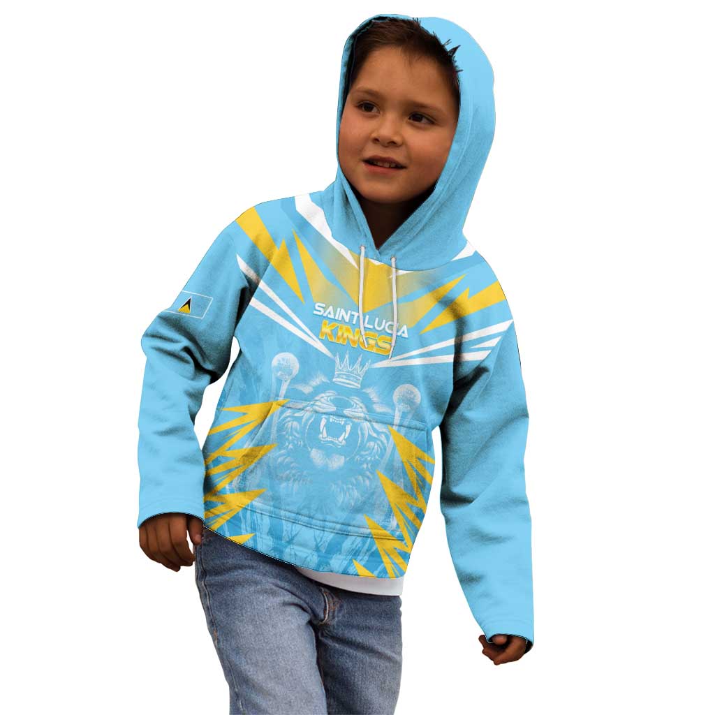 Custom Kings Saint Lucia Cricket Kid Hoodie Rise To Victory - Wonder Print Shop