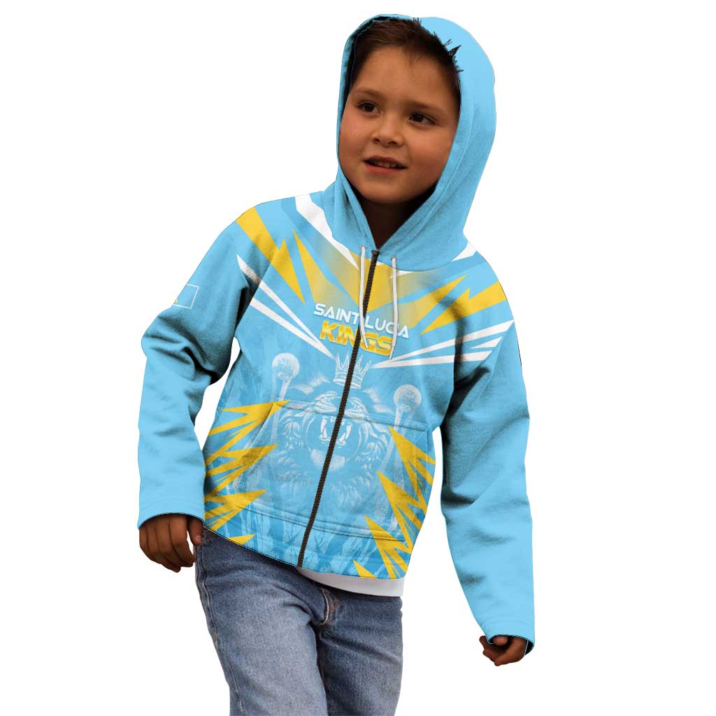 Custom Kings Saint Lucia Cricket Kid Hoodie Rise To Victory - Wonder Print Shop