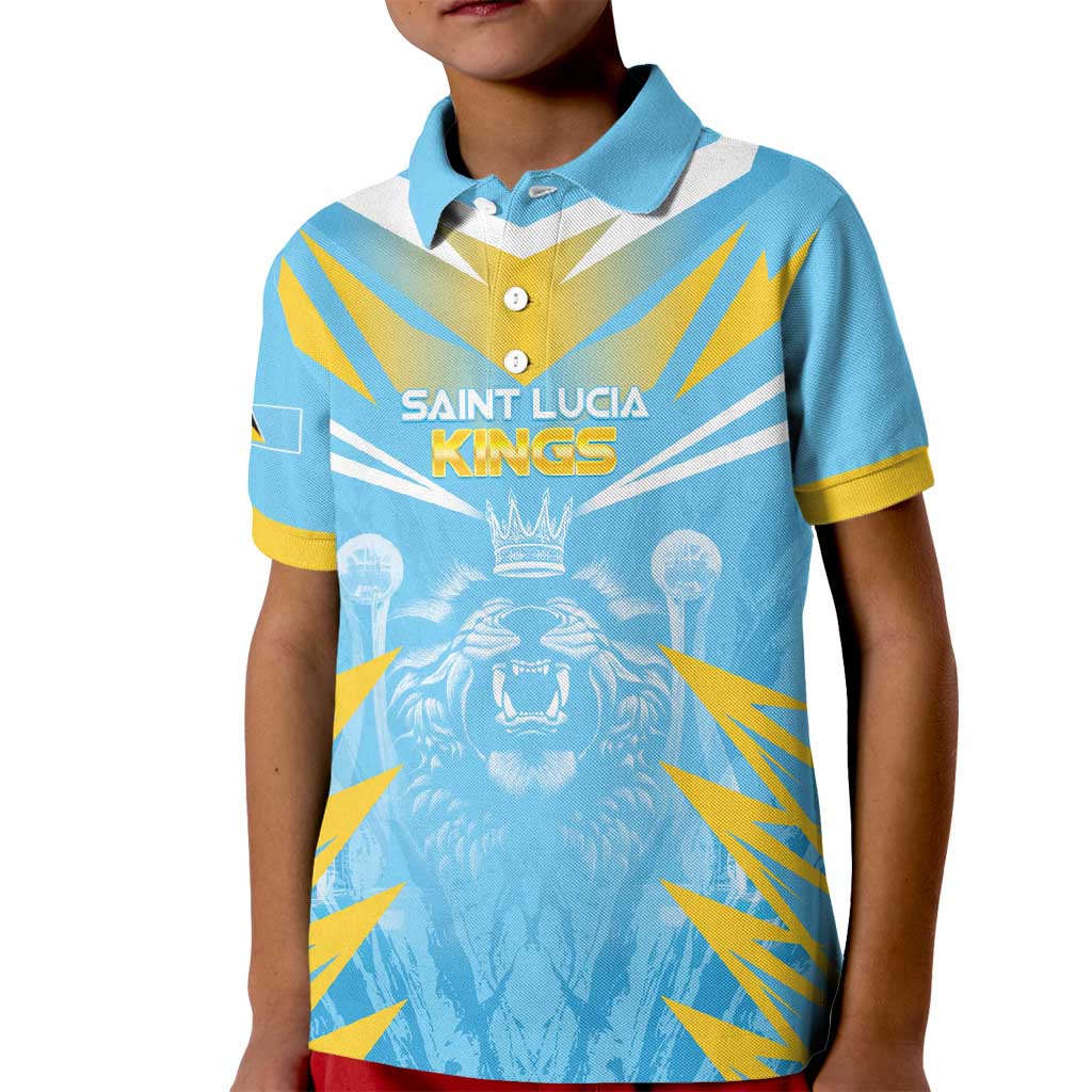 Custom Kings Saint Lucia Cricket Kid Polo Shirt Rise To Victory - Wonder Print Shop