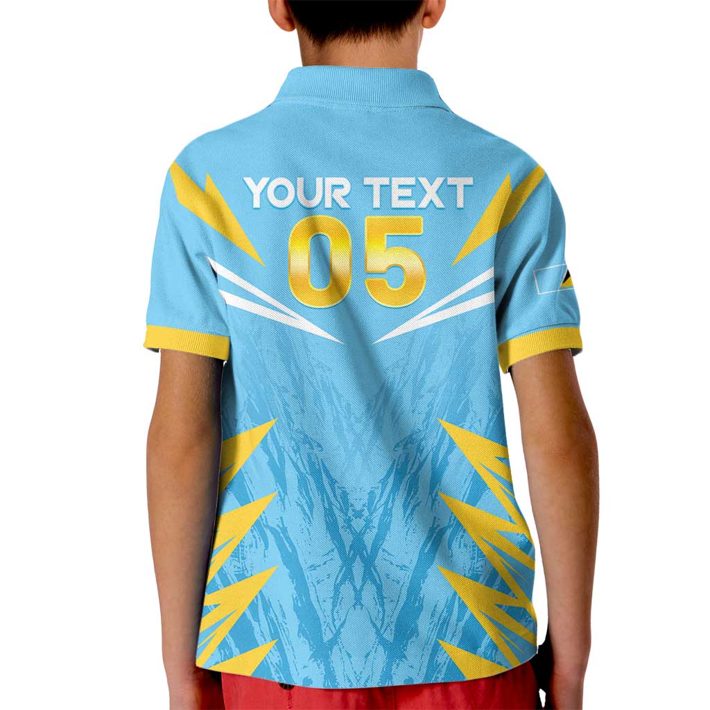 Custom Kings Saint Lucia Cricket Kid Polo Shirt Rise To Victory - Wonder Print Shop
