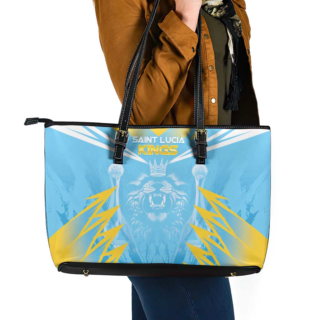 Kings Saint Lucia Cricket Leather Tote Bag Rise To Victory - Wonder Print Shop
