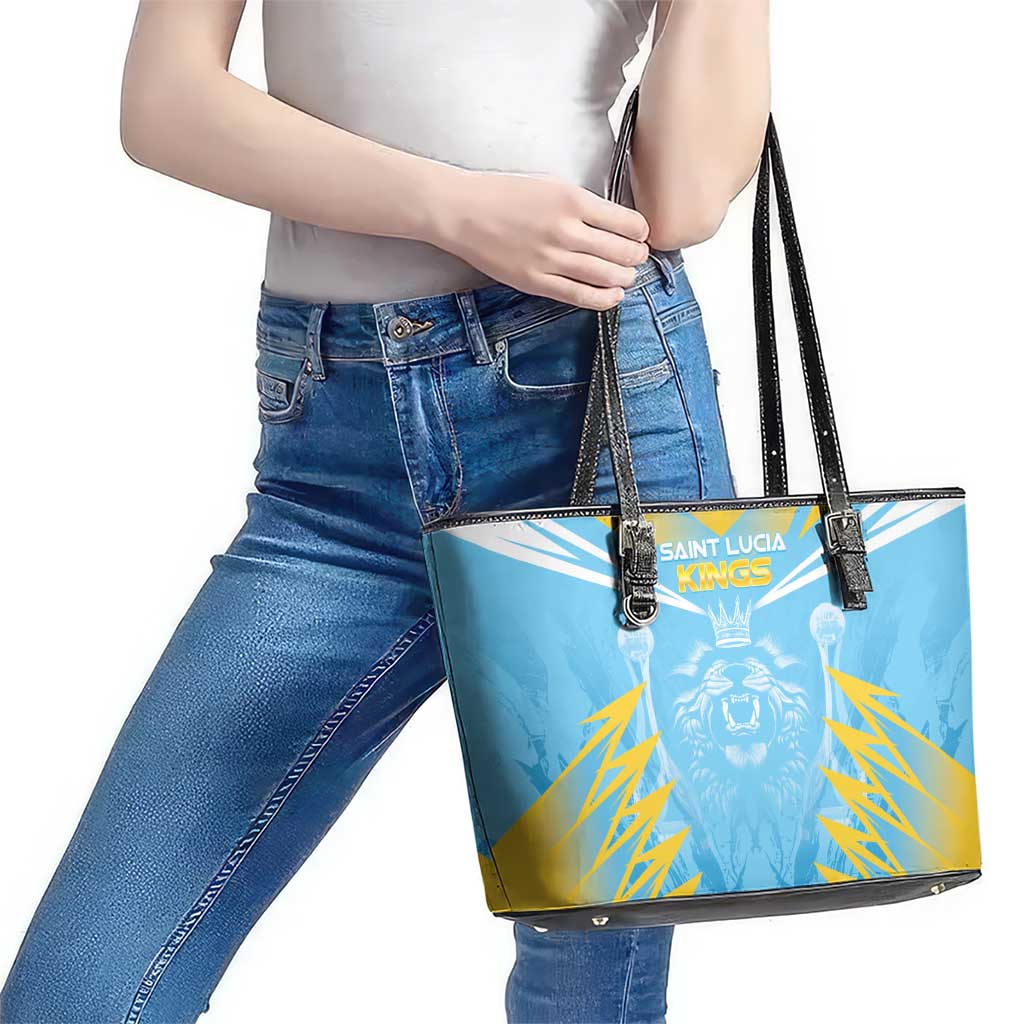 Kings Saint Lucia Cricket Leather Tote Bag Rise To Victory - Wonder Print Shop