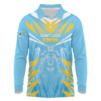 Custom Kings Saint Lucia Cricket Long Sleeve Polo Shirt Rise To Victory - Wonder Print Shop
