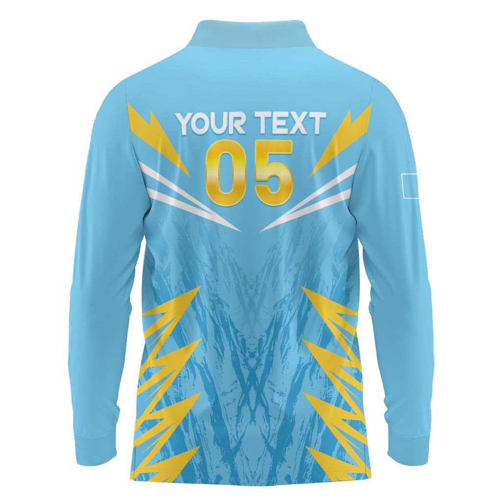 Custom Kings Saint Lucia Cricket Long Sleeve Polo Shirt Rise To Victory - Wonder Print Shop