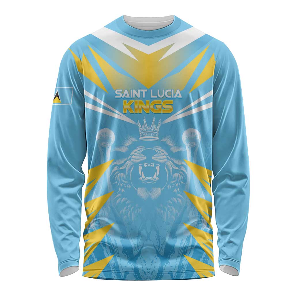 Custom Kings Saint Lucia Cricket Long Sleeve Shirt Rise To Victory - Wonder Print Shop