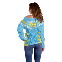 Custom Kings Saint Lucia Cricket Off Shoulder Sweater Rise To Victory - Wonder Print Shop