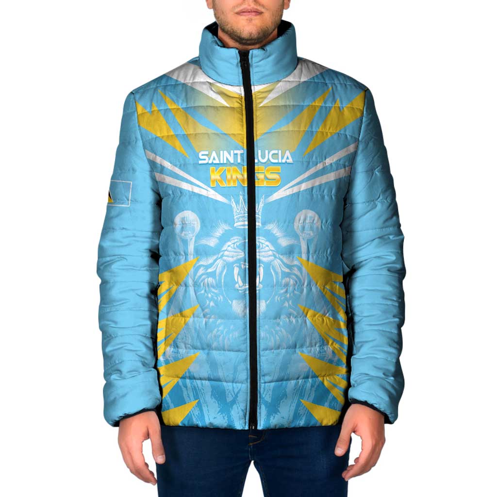 Custom Kings Saint Lucia Cricket Padded Jacket Rise To Victory - Wonder Print Shop
