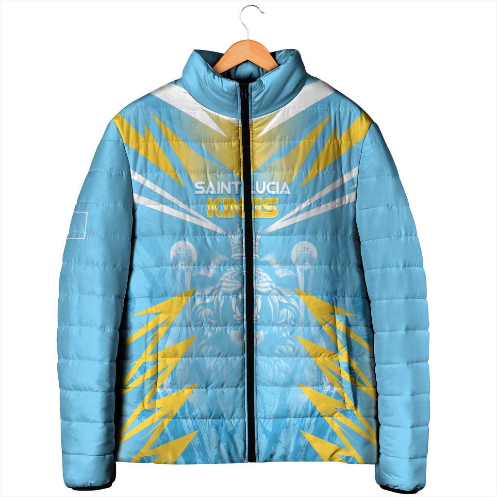 Custom Kings Saint Lucia Cricket Padded Jacket Rise To Victory - Wonder Print Shop