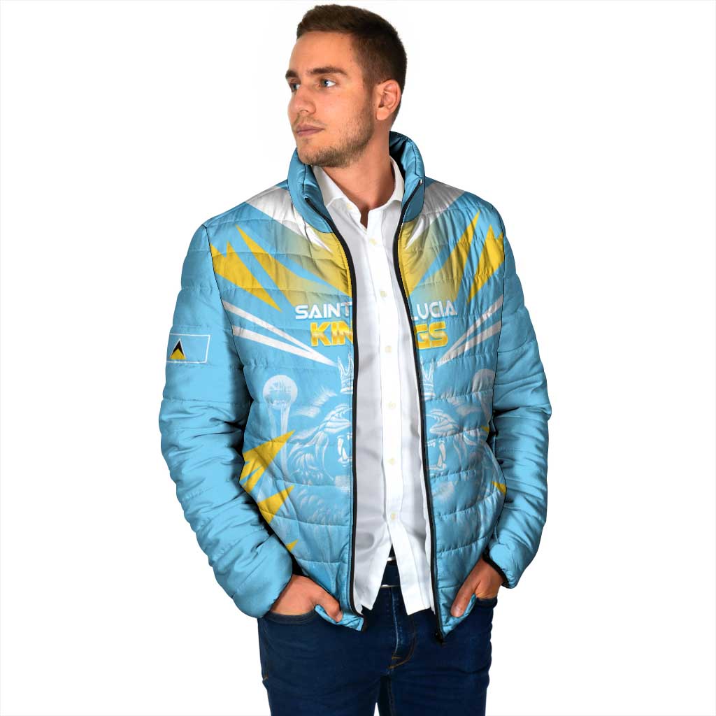Custom Kings Saint Lucia Cricket Padded Jacket Rise To Victory - Wonder Print Shop
