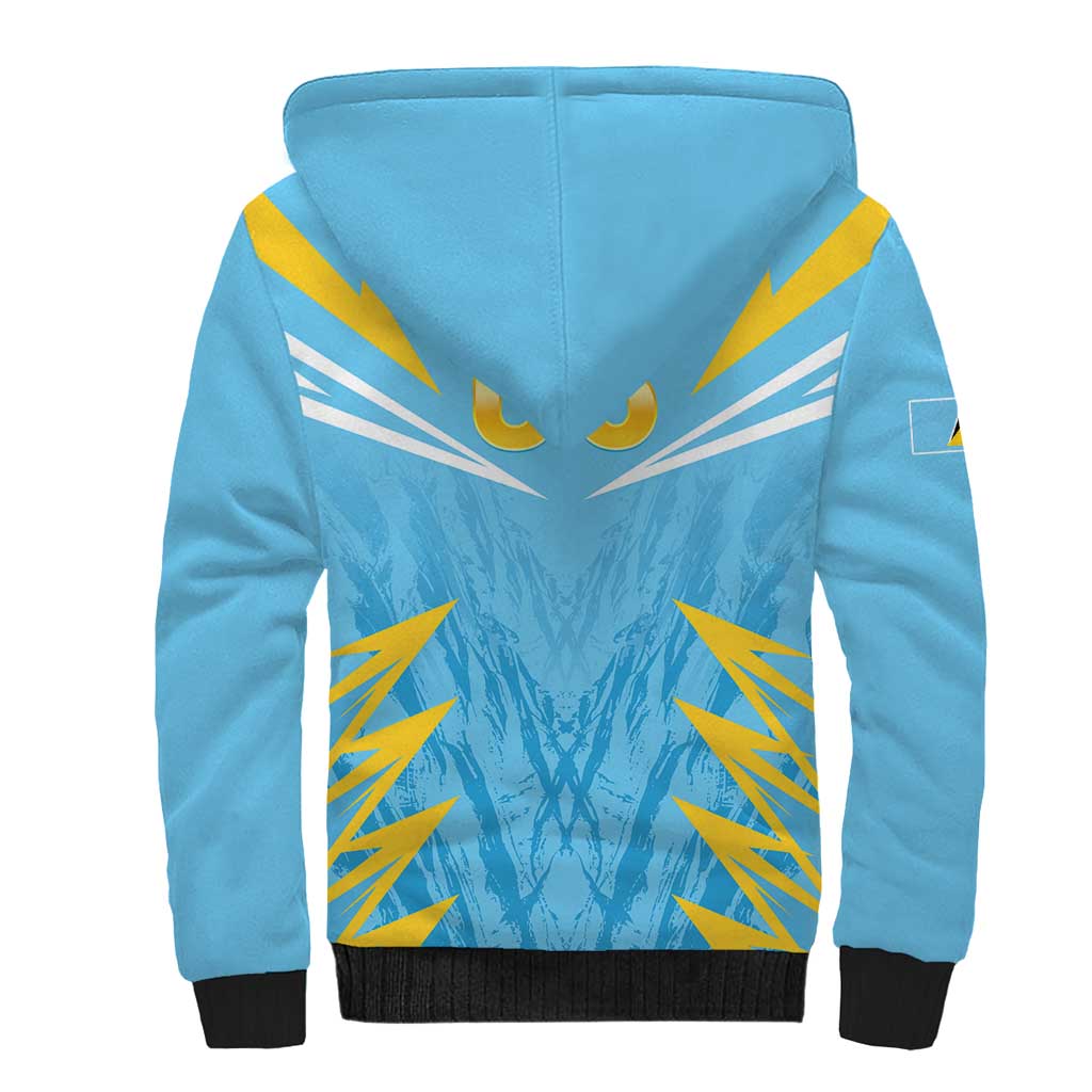 Custom Kings Saint Lucia Cricket Sherpa Hoodie Rise To Victory - Wonder Print Shop