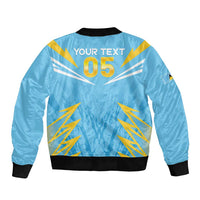 Custom Kings Saint Lucia Cricket Sleeve Zip Bomber Jacket Rise To Victory - Wonder Print Shop
