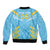 Custom Kings Saint Lucia Cricket Sleeve Zip Bomber Jacket Rise To Victory - Wonder Print Shop