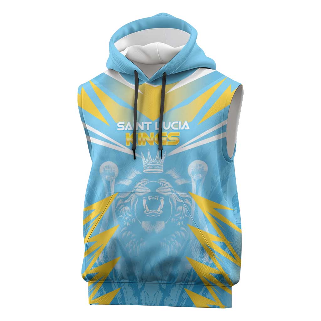 Custom Kings Saint Lucia Cricket Sleeveless Hoodie Rise To Victory - Wonder Print Shop