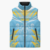 Custom Kings Saint Lucia Cricket Sleeveless Puffer Jacket Rise To Victory - Wonder Print Shop