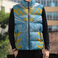 Custom Kings Saint Lucia Cricket Sleeveless Puffer Jacket Rise To Victory - Wonder Print Shop