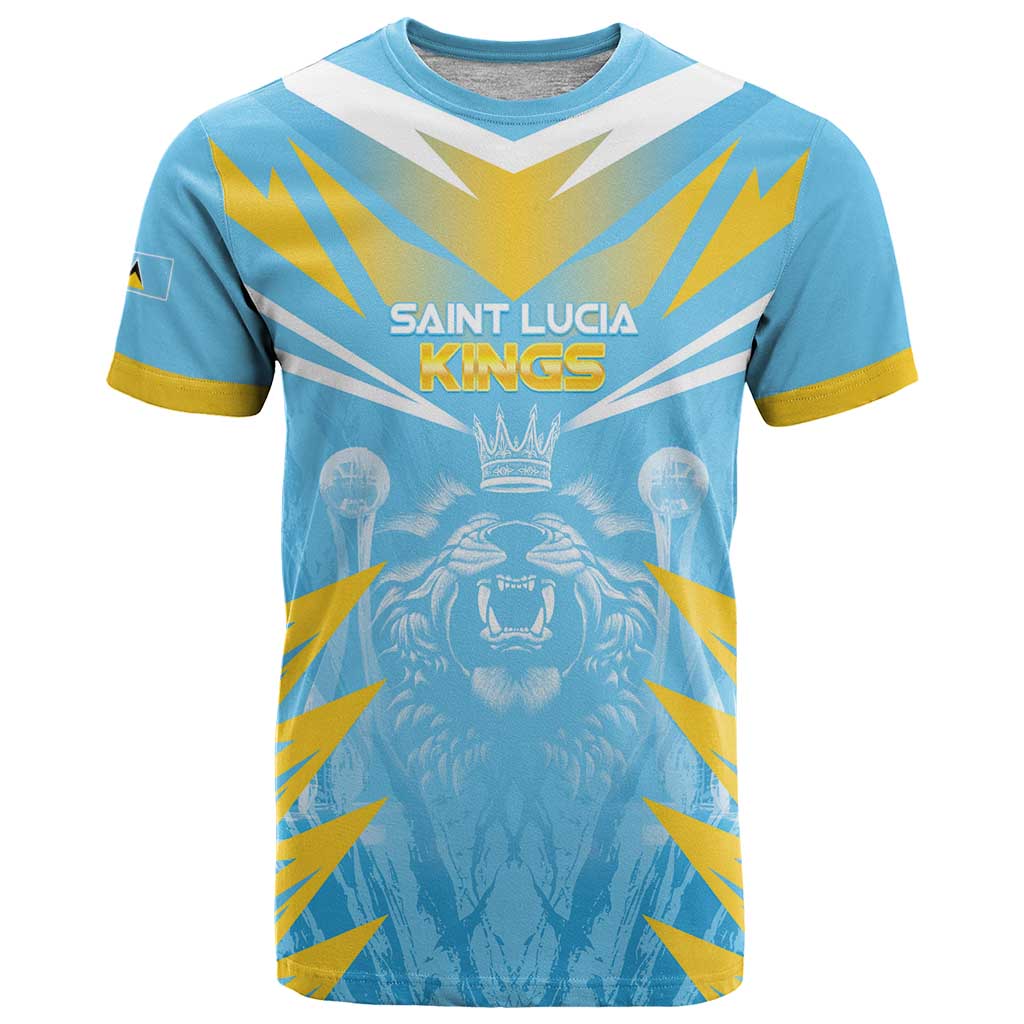 Custom Kings Saint Lucia Cricket T Shirt Rise To Victory - Wonder Print Shop