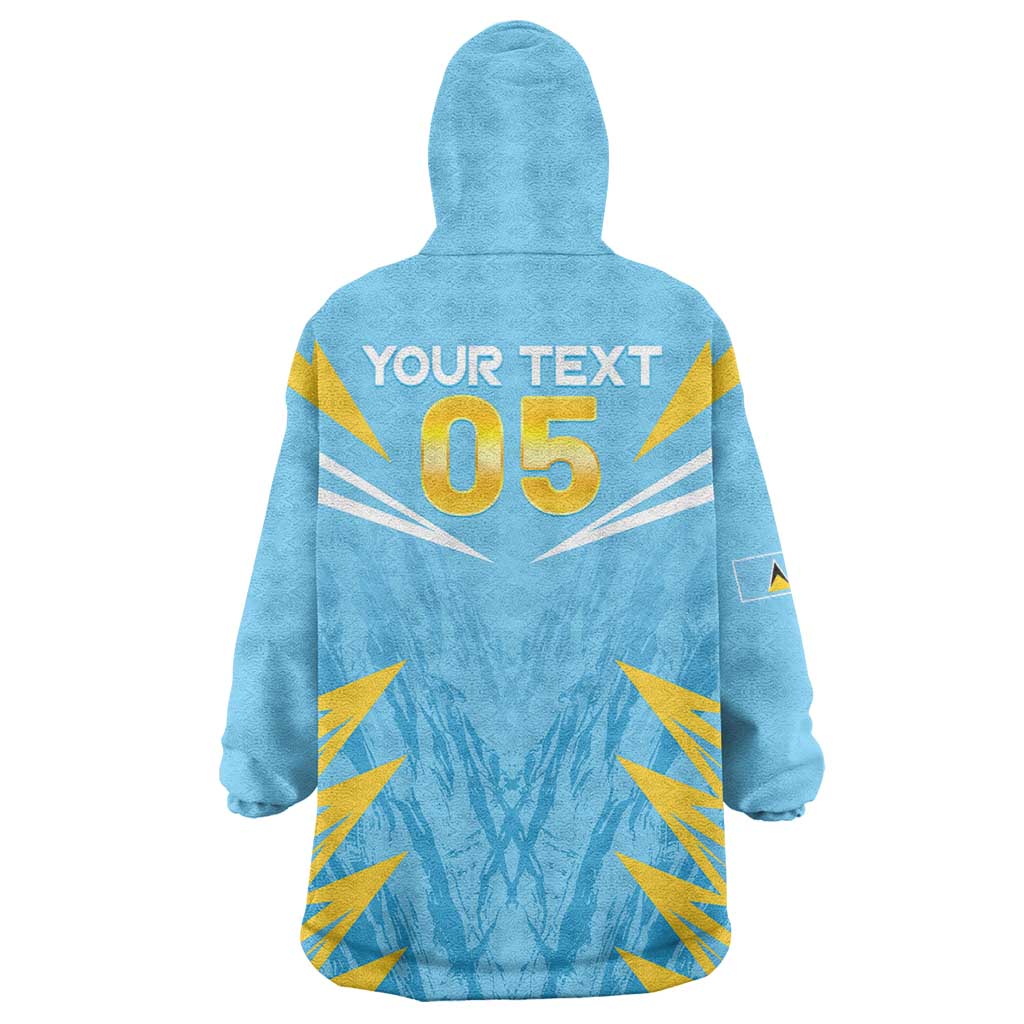 Custom Kings Saint Lucia Cricket Wearable Blanket Hoodie Rise To Victory - Wonder Print Shop