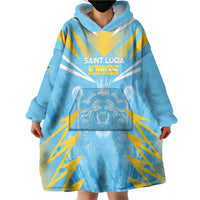 Custom Kings Saint Lucia Cricket Wearable Blanket Hoodie Rise To Victory - Wonder Print Shop