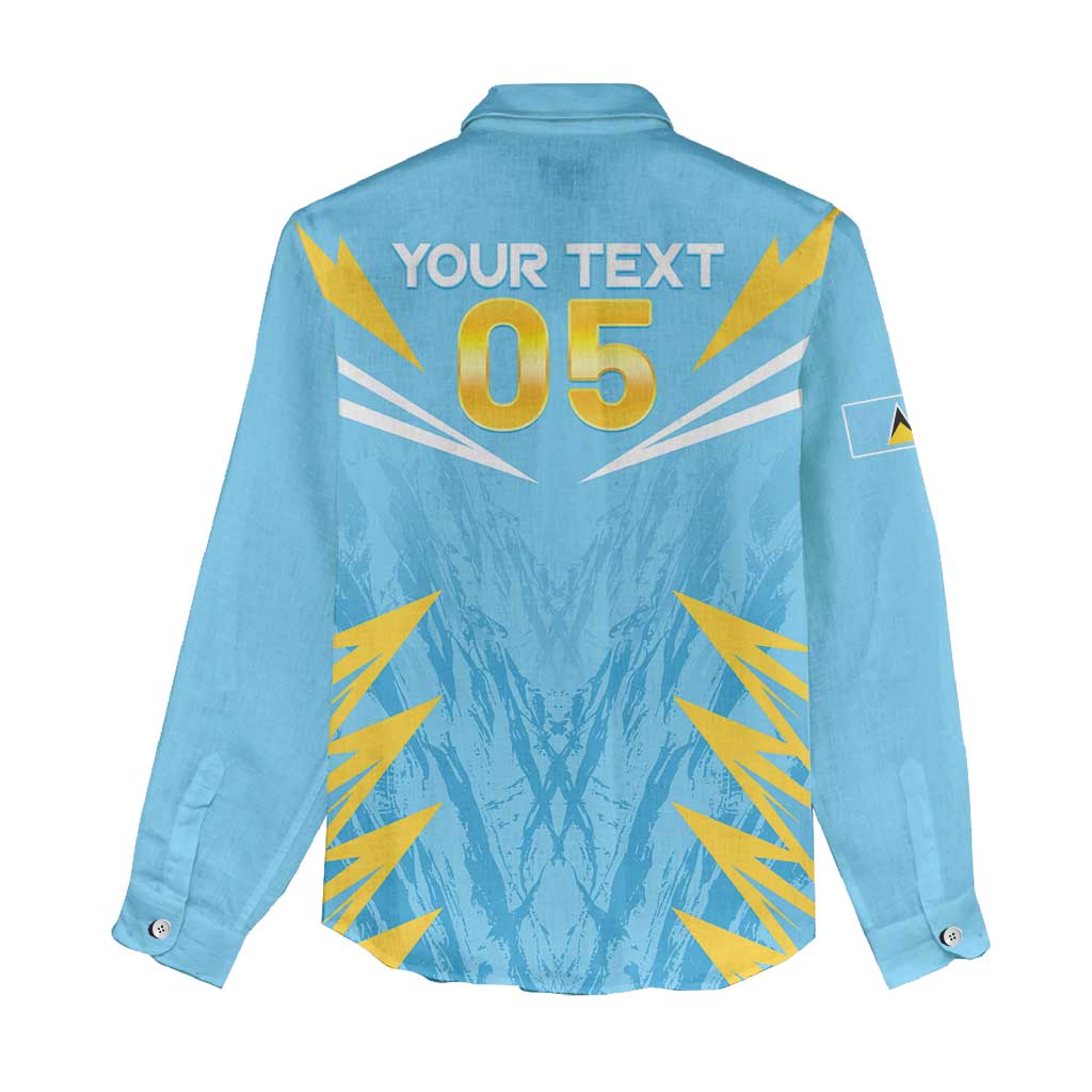 Custom Kings Saint Lucia Cricket Women Casual Shirt Rise To Victory - Wonder Print Shop